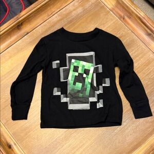 Black and Green Kids “Minecraft” Long Sleeve Tee